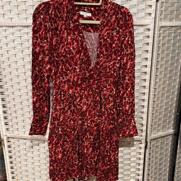 Equipment Red and Black Long Sleeve Dress - Picture 1 of 1
